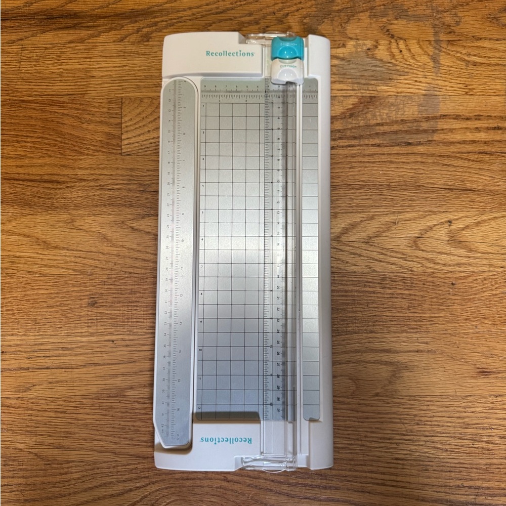 Recollections White and Silver Paper Trimmer with Blue Accent